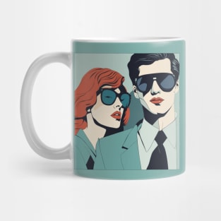 Sunnies Selfies Fashionable Frames Artful Couple Patrick Nagel Art Deco Mug